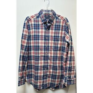 Vineyard Vines Tucker slim fit men’s red blue plaid long sleeve shirt size L #40